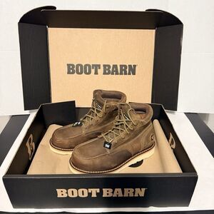 Hawx Men’s 9.0 EE 6” Moc Work Boots | Steel Toe Genuine Leather Lace Up Brown